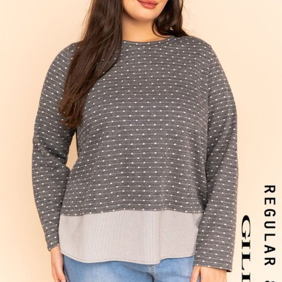 Dotted Layered Look Top NWT - Picture 3 of 6